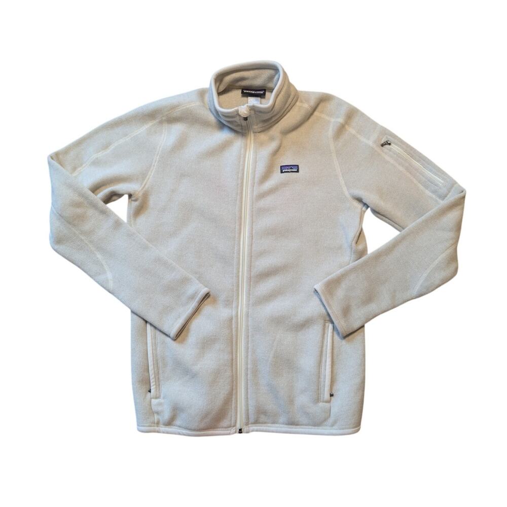 Patagonia Women's Better Sweater Size Large Full Zip Fleece Jacket Cream Ivory